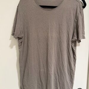 All Saints Men's Taupe Short Sleeve Tee